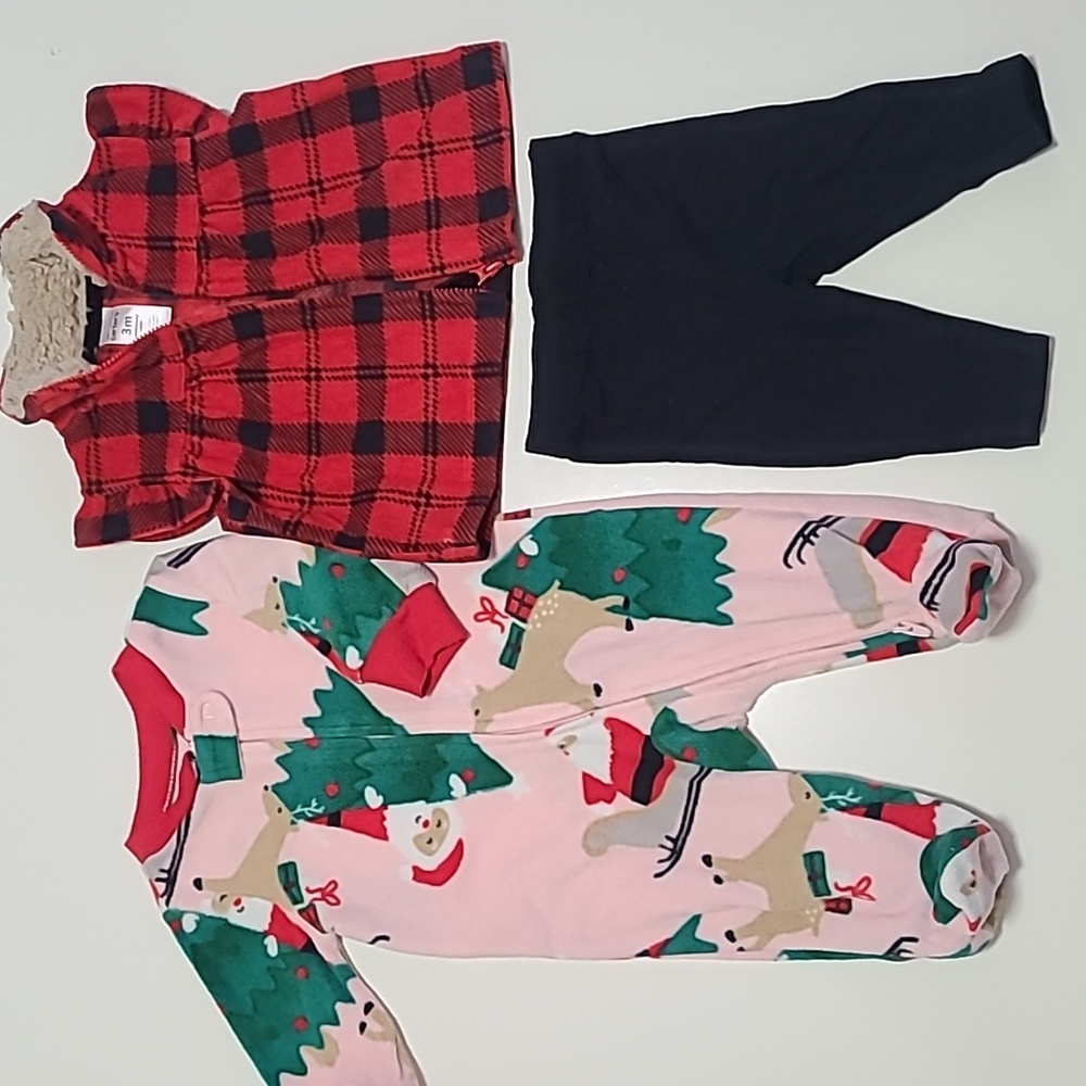 CARTER'S CHRISTMAS BABE GIRL CLOTHES 3M